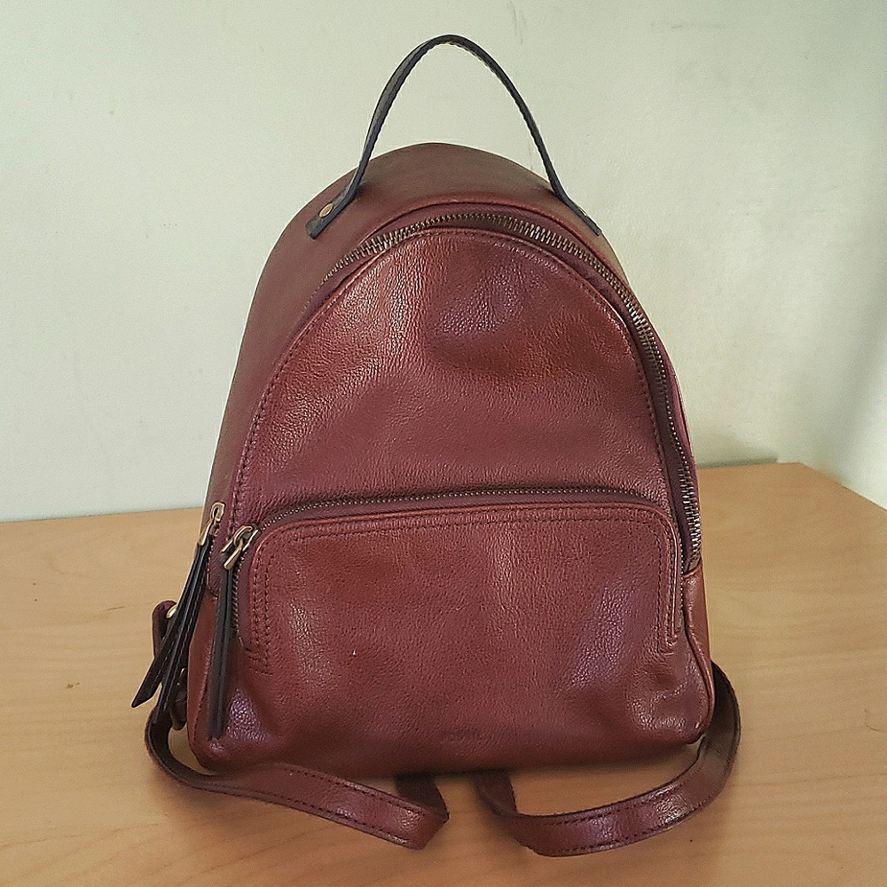 Small Fossil Leather Backpack